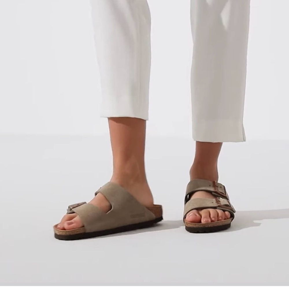 Birkenstock Arizona Taupe Suede Softbed Sandals size 41 regular/wide - Picture 10 of 10